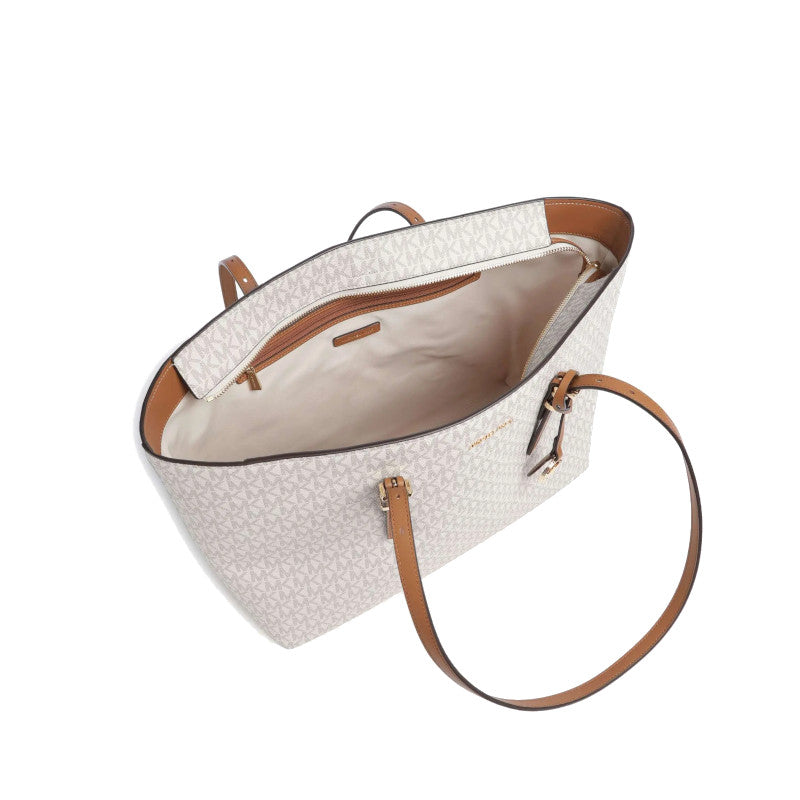 Vanille/Noisette - MICHAEL KORS Grand sac fourre-tout Quinn en cuir à logo Signature