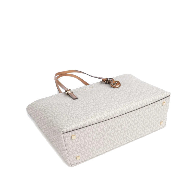 Vanille/Noisette - MICHAEL KORS Grand sac fourre-tout Quinn en cuir à logo Signature