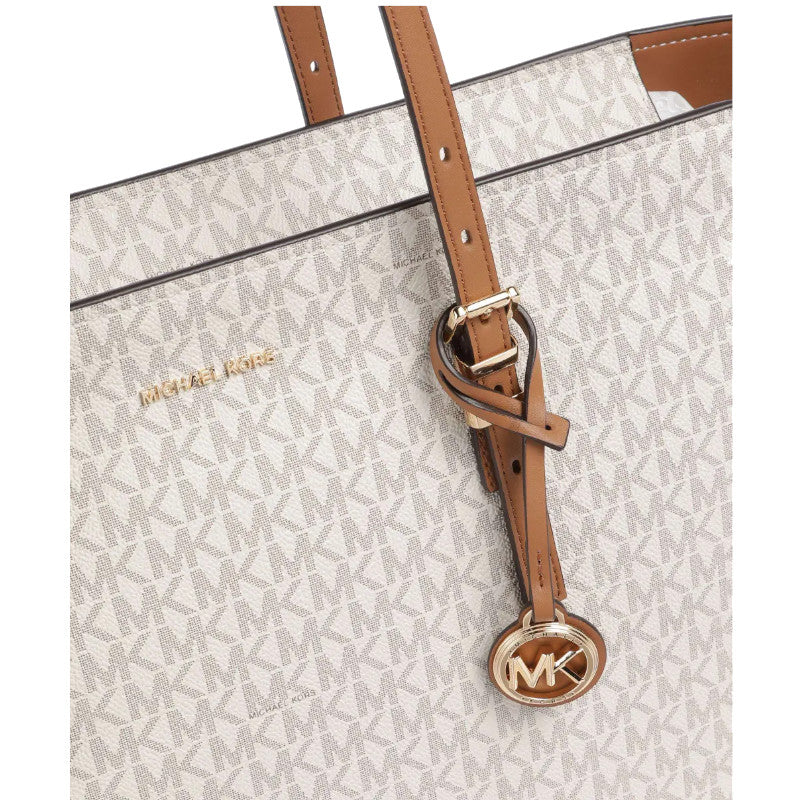 Vanille/Noisette - MICHAEL KORS Grand sac fourre-tout Quinn en cuir à logo Signature