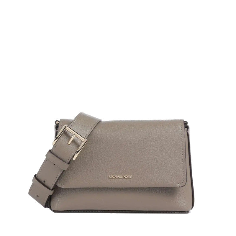 Taupe - MICHAEL KORS Petit sac à bandoulière en cuir Nessa