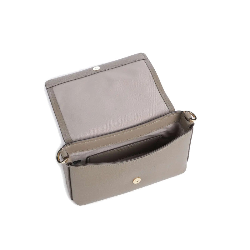 Taupe - MICHAEL KORS Petit sac à bandoulière en cuir Nessa