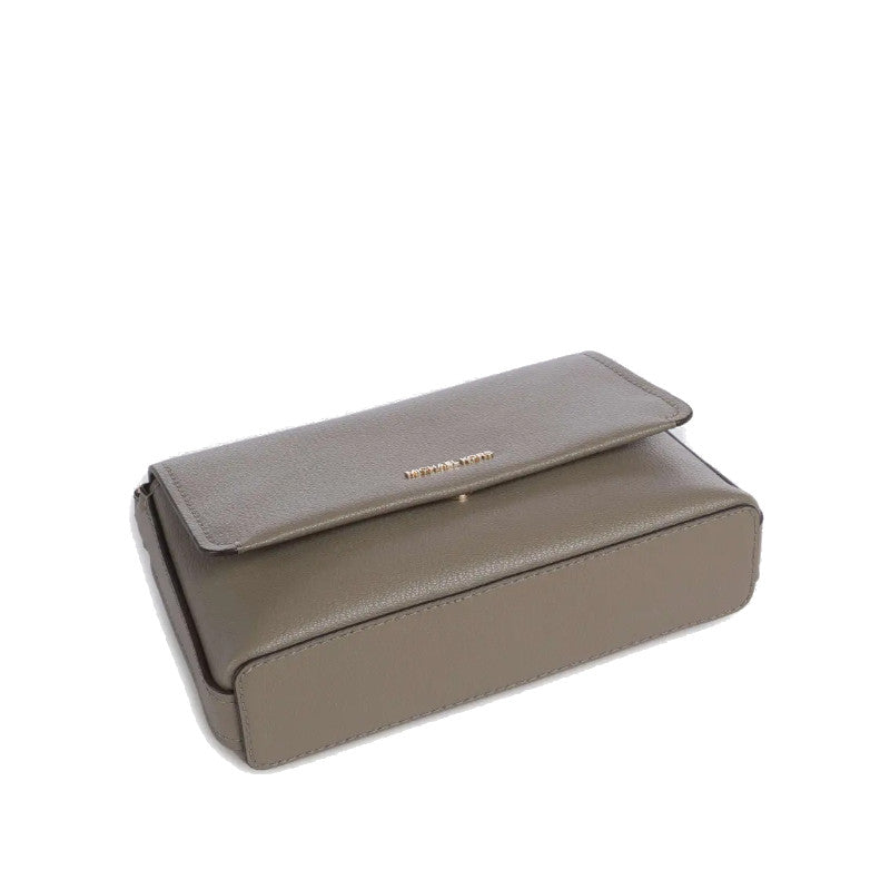 Taupe - MICHAEL KORS Petit sac à bandoulière en cuir Nessa