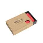 Rouge - ÖGON DESIGNS Porte-cartes alu matelassé QUILTED BUTTON