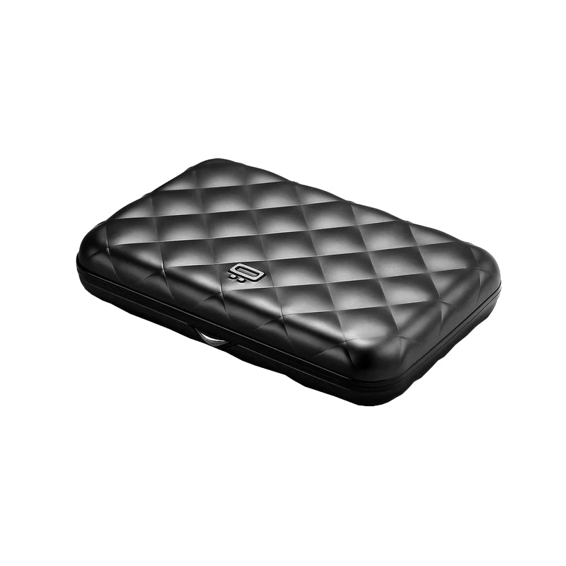 Noir - ÖGON DESIGNS Porte-cartes alu matelassé QUILTED BUTTON