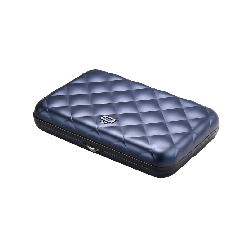 Bleu Marine - ÖGON DESIGNS Porte-cartes alu matelassé QUILTED BUTTON