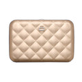 Rose-Gold - Porte-cartes alu matelassé QUILTED BUTTON