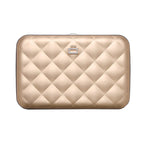 Rose-Gold - Porte-cartes alu matelassé QUILTED BUTTON