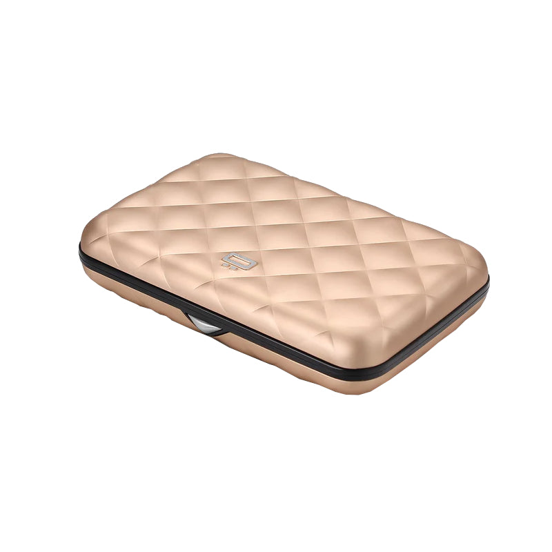 Rose-Gold - ÖGON DESIGNS Porte-cartes alu matelassé QUILTED BUTTON