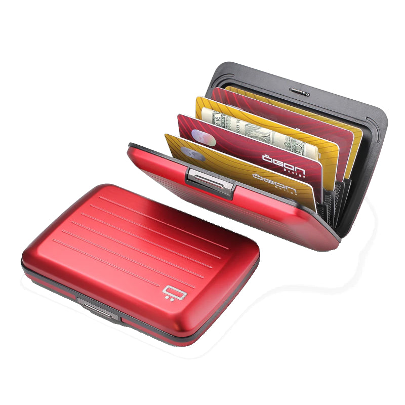 Red - ÖGON DESIGNS Porte-cartes de crédit alu STOCKHOLM V2
