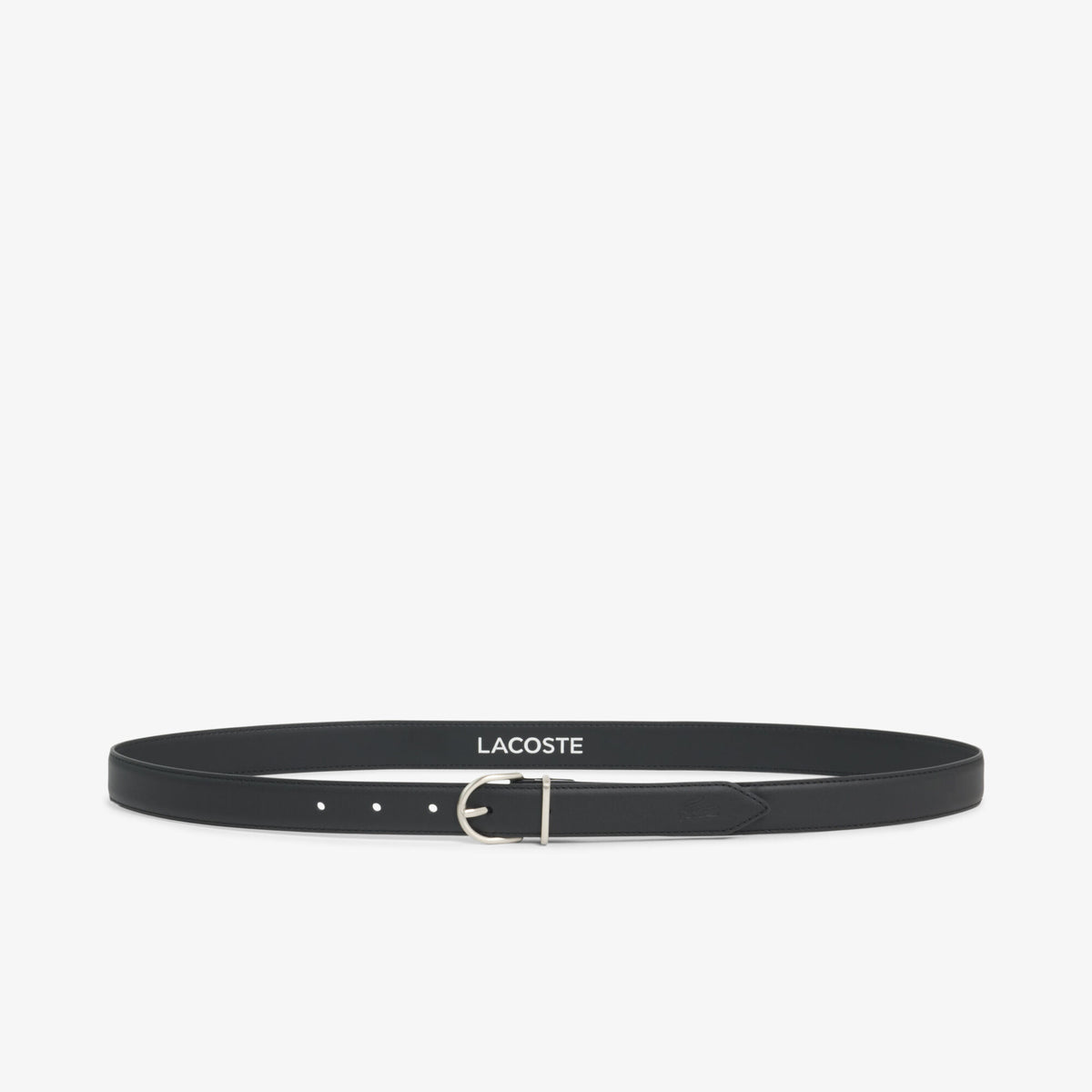 Noir - LACOSTE Ceinture Crocodelle en cuir lisse