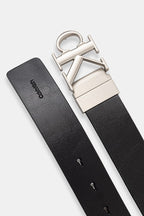 Noir / CK Dark Brown - CALVIN KLEIN Ceinture réversible 35 mm cuir grainé boucle CK