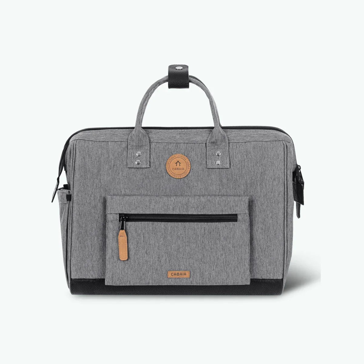 Sac ordinateur Cabaïa Messenger V2 Getaria, gris, vue de face