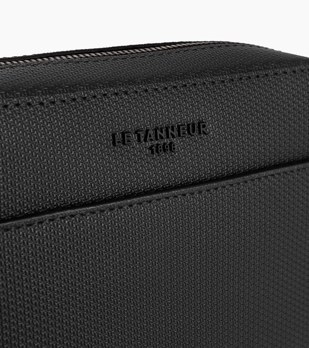 Noir - LE TANNEUR Petite sacoche zippée Emile en cuir signature T