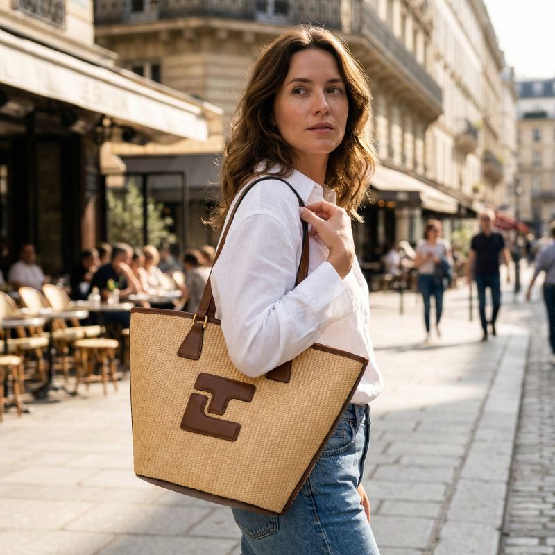 Beige/Cognac - TED LAPIDUS Sac porté épaule Nikita
