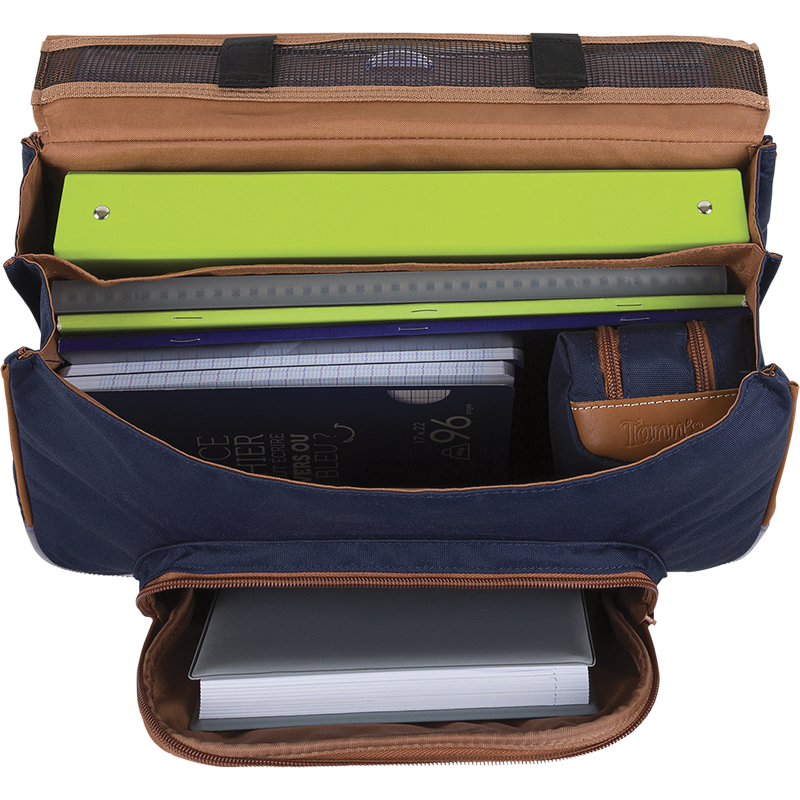 TANN'S Cartable Camille bleu 38cm poche gourde