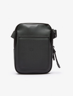 Noir - LACOSTE Petite sacoche plate LCST croisée en toile enduite