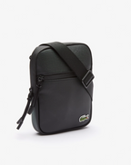Noir - LACOSTE Petite sacoche plate LCST croisée en toile enduite
