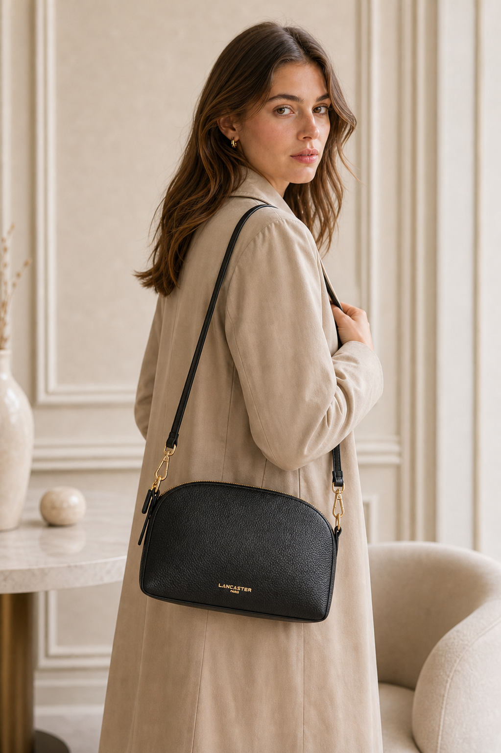 Noir - LANCASTER Petit sac demi-lune Sierra Jia