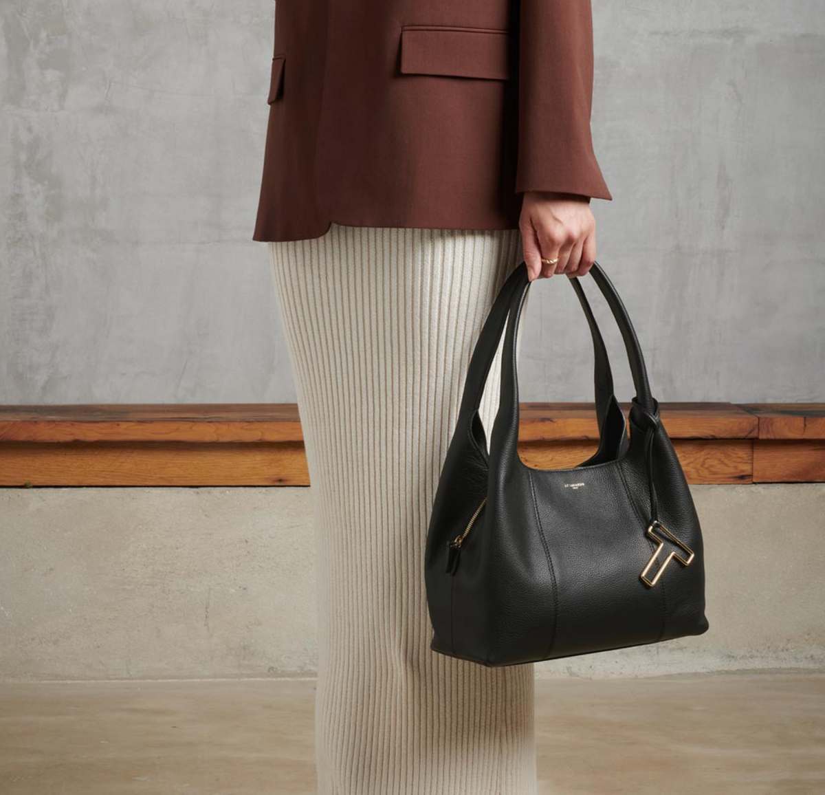 LE TANNEUR SAC PORTÉ ÉPAULE MOYEN MODÈLE JULIETTE EN CUIR GRAINÉ