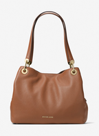 Marron - MICHAEL KORS Grand sac porté épaule Raven en cuir Camel