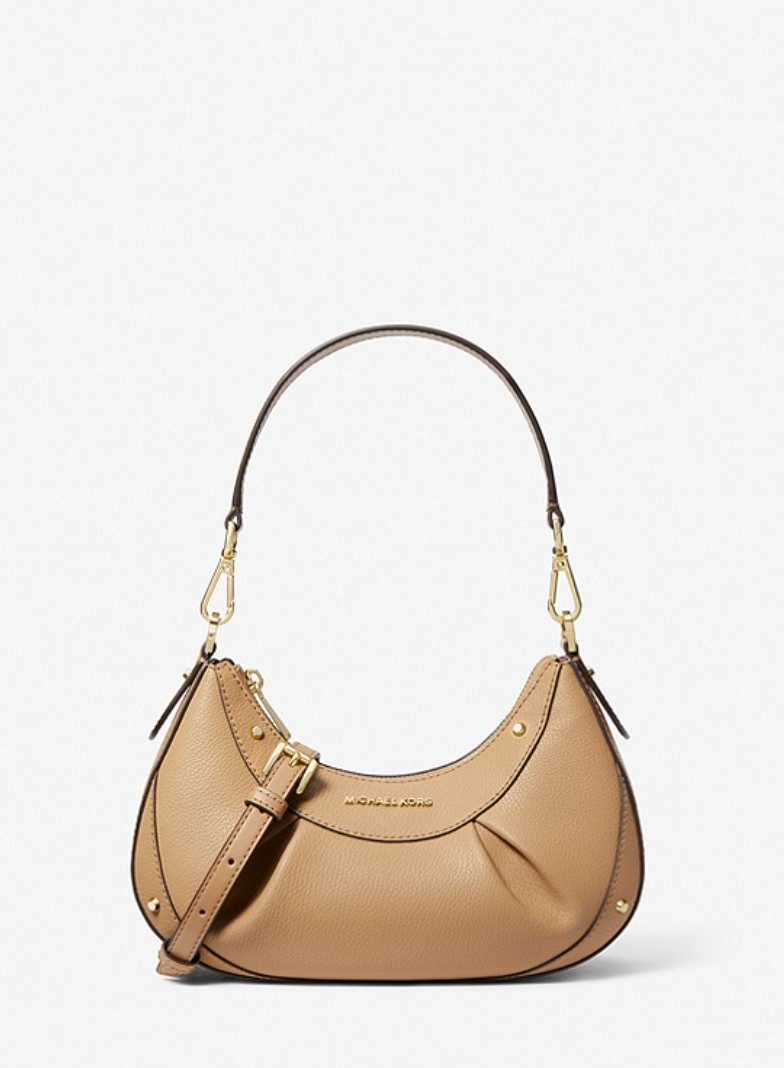 Camel - Petit sac porté épaule Enzo en cuir grainé Camel