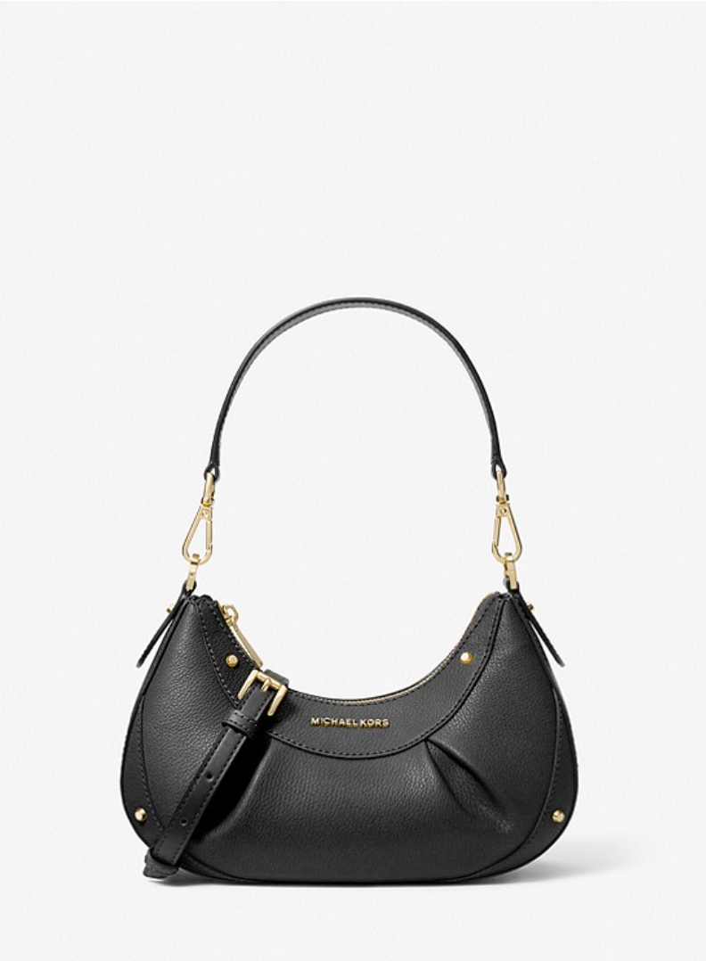 Noir - Petit sac porté épaule Enzo en cuir grainé Camel