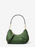 Vert amazone - Petit sac porté épaule Enzo en cuir grainé Camel