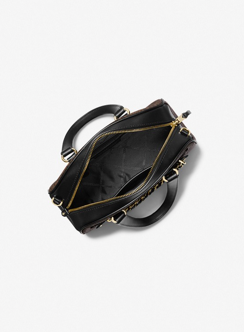NOIR/CAMEL - MICHAEL KORS Petit sac Williamsburg à logo et rayures