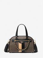 NOIR/CAMEL - Petit sac Williamsburg à logo et rayures