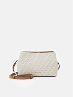 Vanilla/acorn - MICHAEL KORS Sac besace Kensington cuir grainé vanilla/acorn
