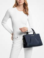 Bleu marine - MICHAEL KORS Sac Enzo de taille moyenne en cuir Bleu marine