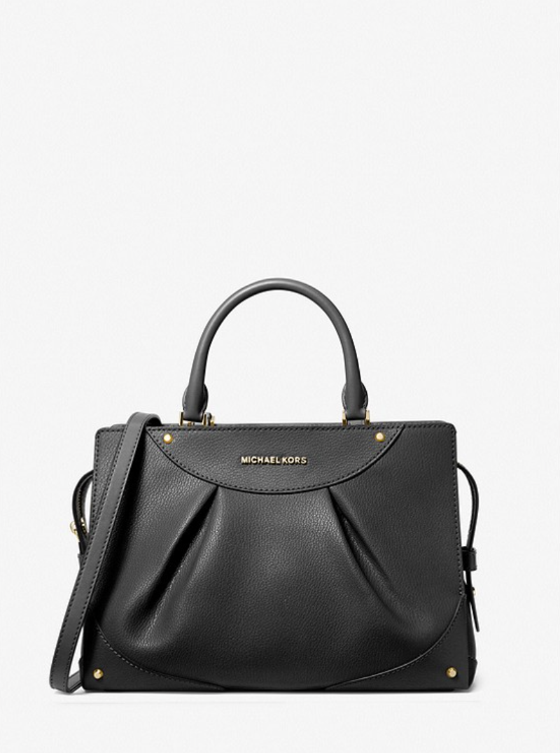 Noir - Sac Enzo de taille moyenne en cuir Bleu marine