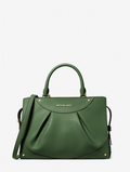 Vert amazone - Sac Enzo de taille moyenne en cuir Bleu marine