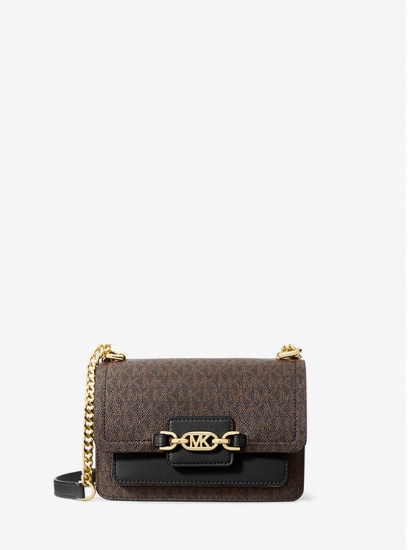 Marron/noir - Très petit sac à bandoulière Heather avec logo Bronze/Noisette