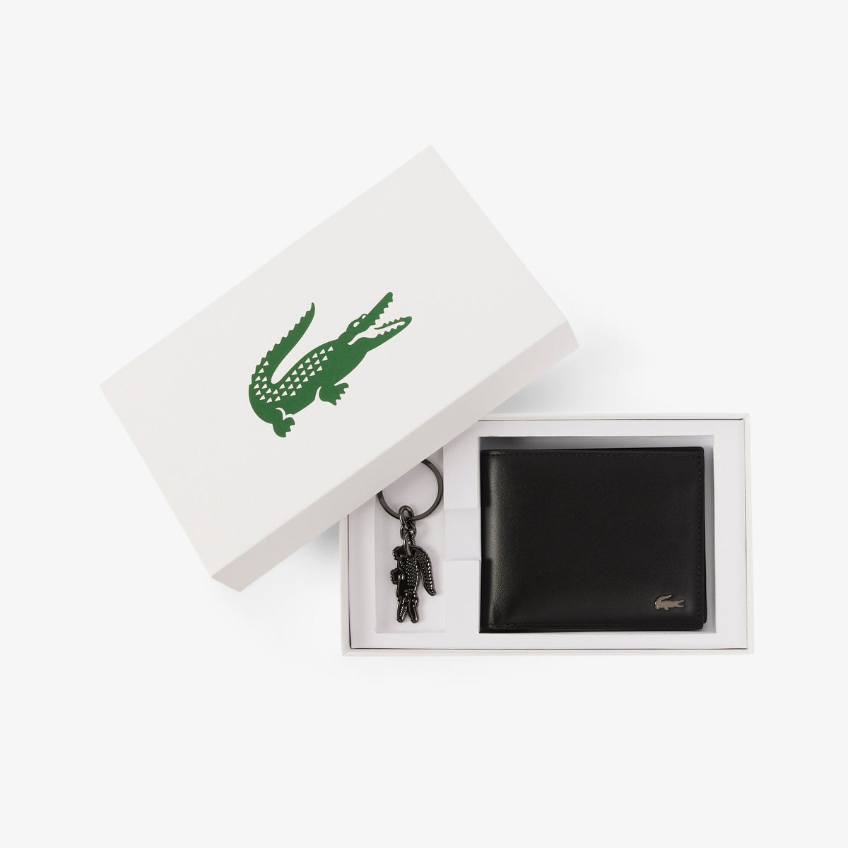 Noir - LACOSTE Coffret portefeuille FG et porte-clés crocodile