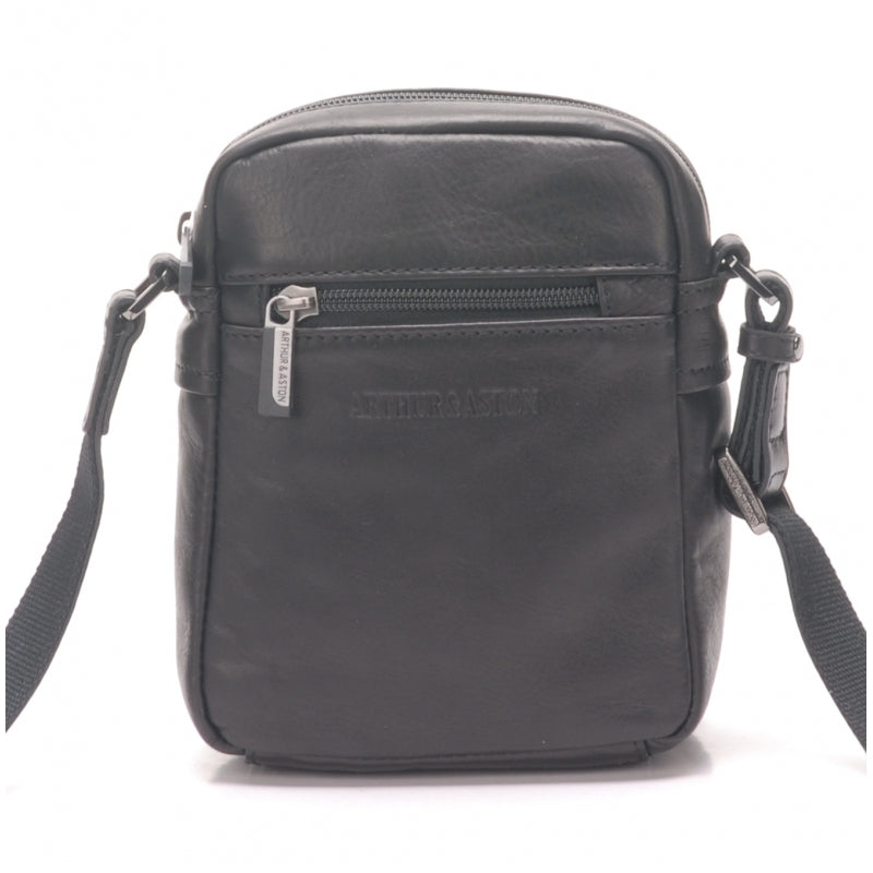 Arthur et Aston Pochette porté travers homme cuir noir taille S