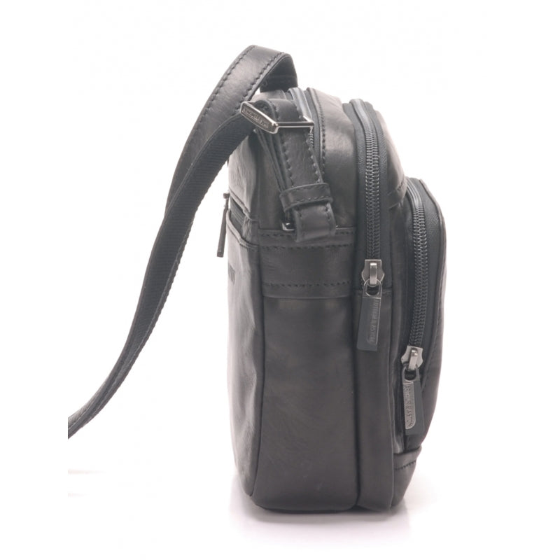 Arthur et Aston Pochette porté travers homme cuir noir taille S