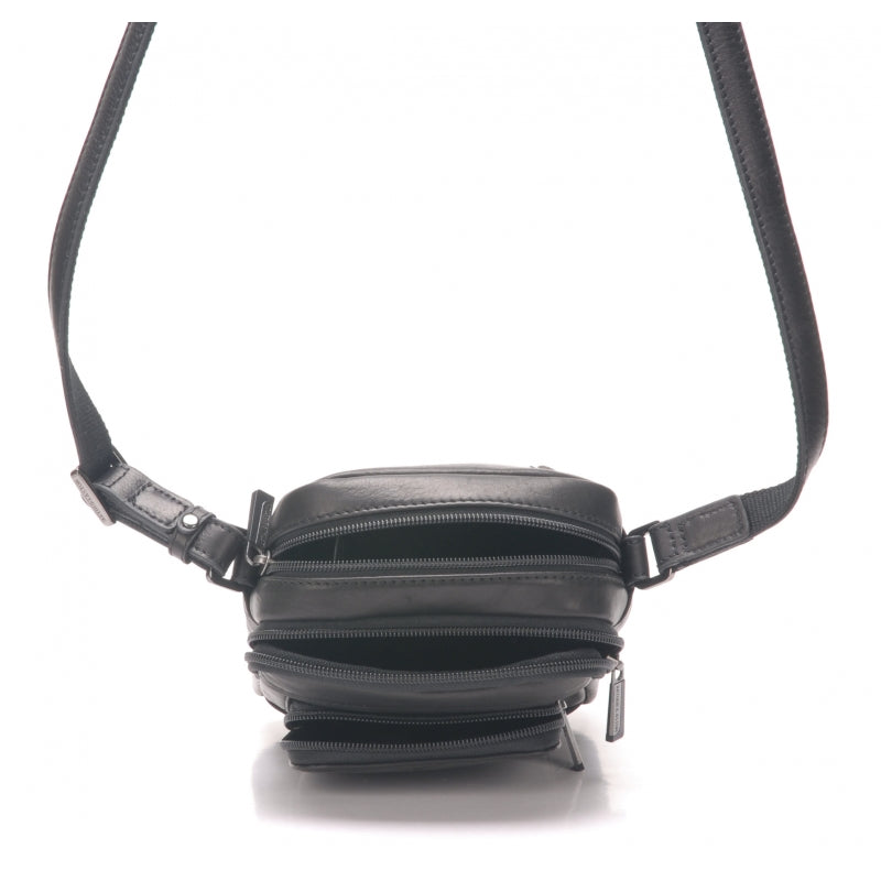 Arthur et Aston Pochette porté travers homme cuir noir taille S