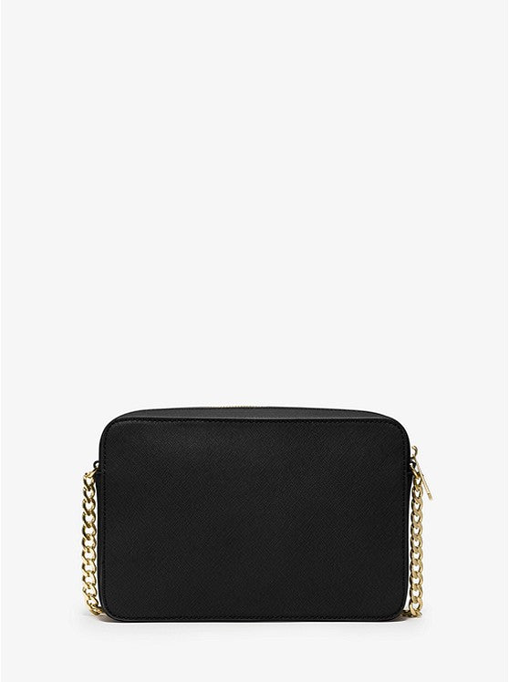 Noir/Doré - MICHAEL KORS Grand sac à bandoulière Jet Set en cuir saffiano Noir/doré
