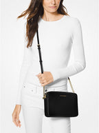Noir/Doré - MICHAEL KORS Grand sac à bandoulière Jet Set en cuir saffiano Noir/doré