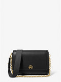 Noir - Petit sac à bandoulière convertible Freya en cuir grainé Noir doré