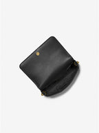 Noir - MICHAEL KORS Petit sac à bandoulière convertible Freya en cuir grainé Noir doré