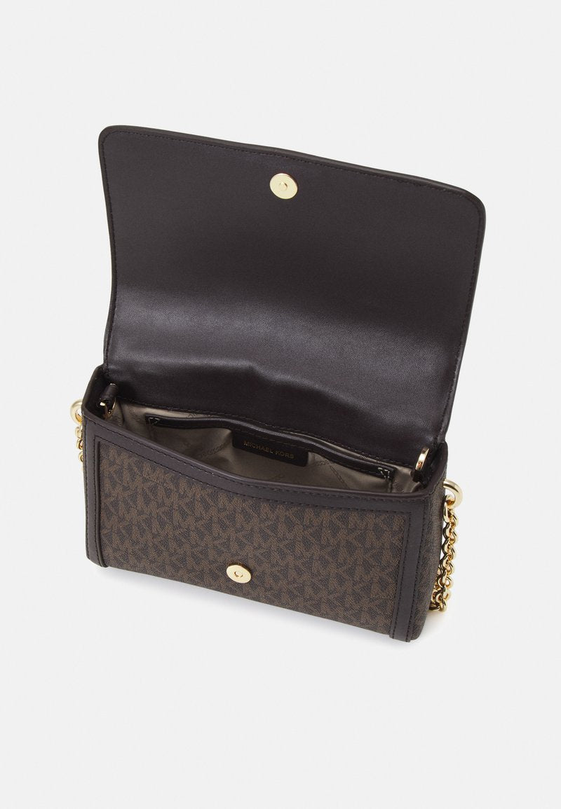 Marron/Noir - Petit sac à bandoulière convertible Freya avec logo Marron/Noir