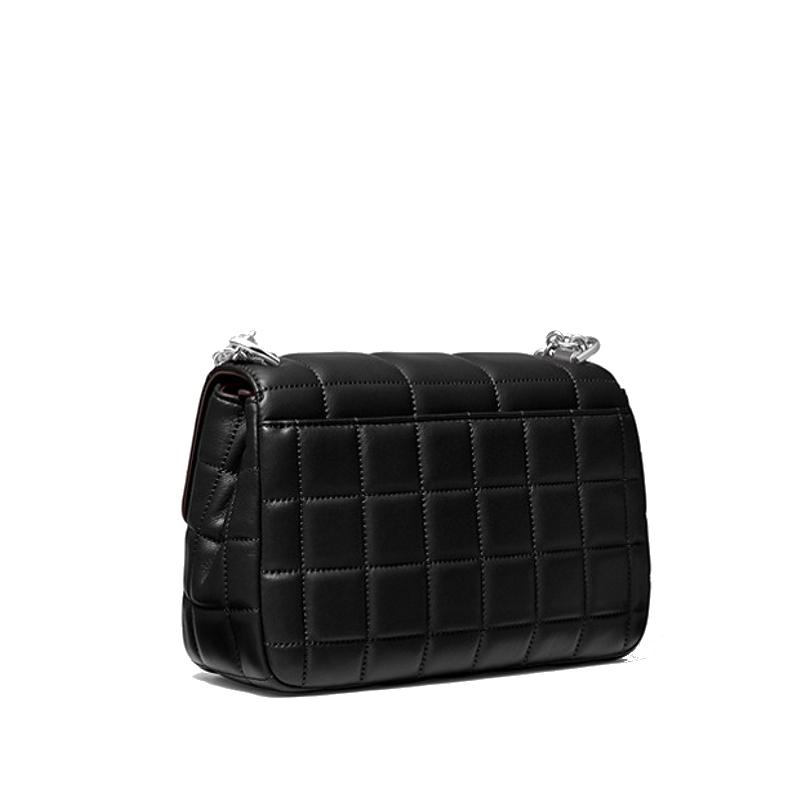 Noir argent - MICHAEL KORS Grand sac porté épaule Soho en cuir matelassé