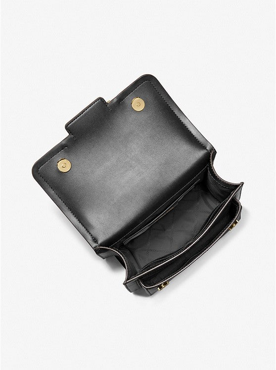 Noir doré - Grand sac porté épaule Heather en cuir
