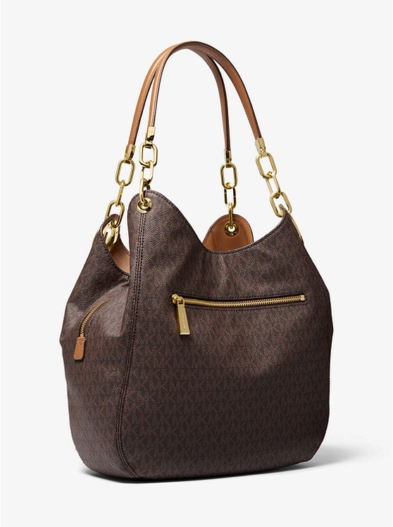 Bronze/Noisette - MICHAEL KORS Grand sac porté épaule Lillie en cuir Bronze/Noisette
