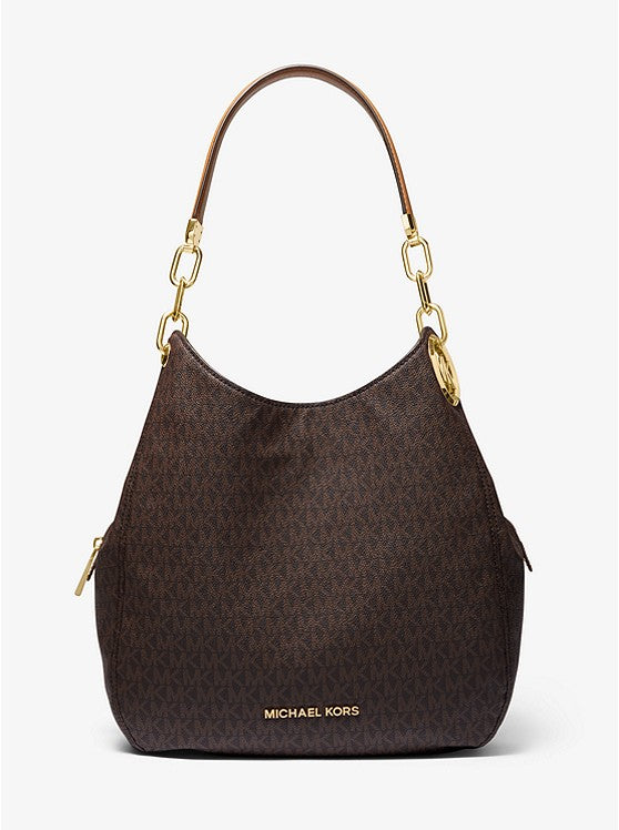 Bronze/Noisette - Grand sac porté épaule Lillie en cuir Bronze/Noisette
