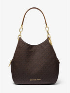 Bronze/Noisette - Grand sac porté épaule Lillie en cuir Bronze/Noisette