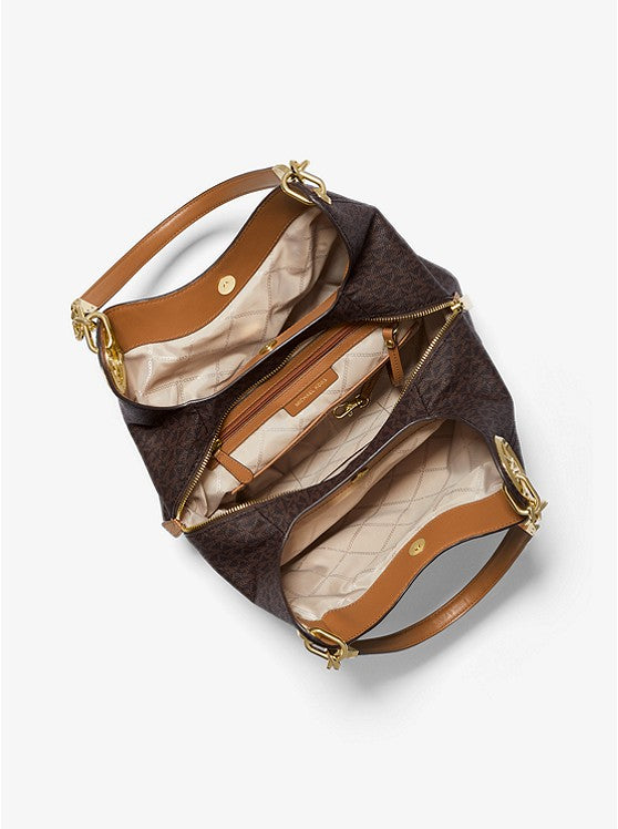 Bronze/Noisette - MICHAEL KORS Grand sac porté épaule Lillie en cuir Bronze/Noisette