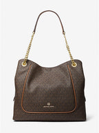Marron/Noisette - Grand sac porté épaule Piper à logo Marron/Noisette